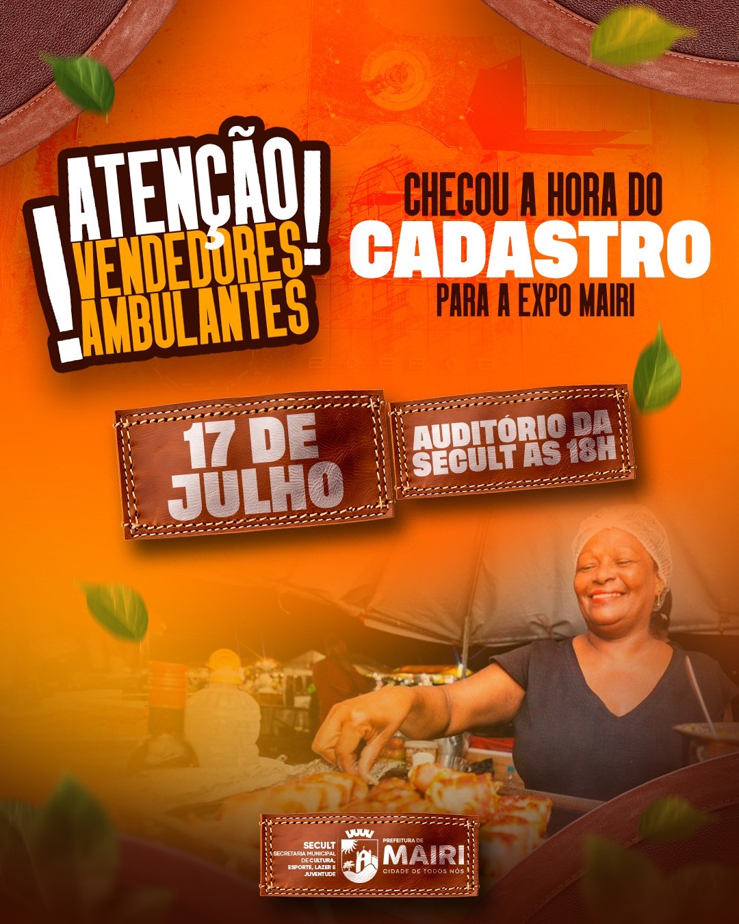 Vendedores ambulantes devem realizar cadastro para a Expo Mairi 2025