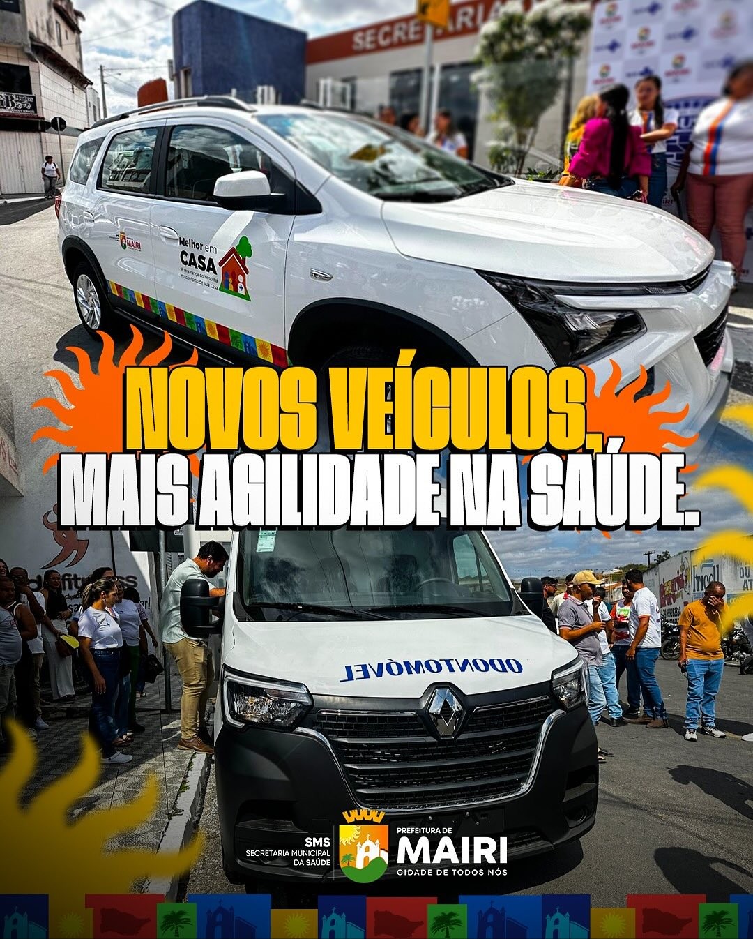 Prefeitura de Mairi entrega novos veículos para reforçar os serviços de saúde