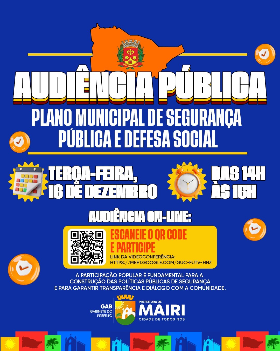 Prefeitura de Mairi realiza Audiência Pública sobre o Plano Municipal de Segurança Pública e Defesa Social