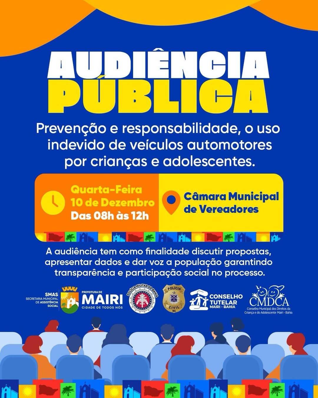 Mairi realiza audiência pública sobre prevenção e uso indevido de veículos por crianças e adolescentes